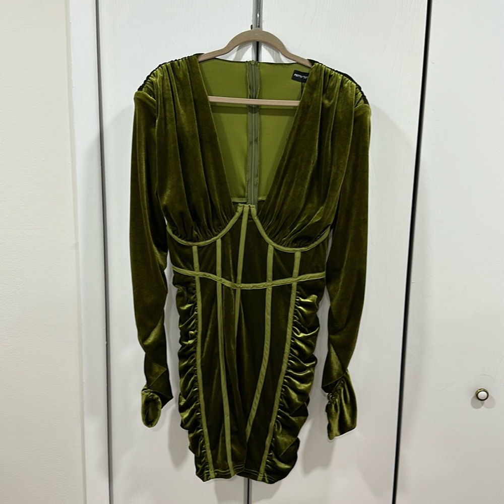 PLT corset style velvet dress